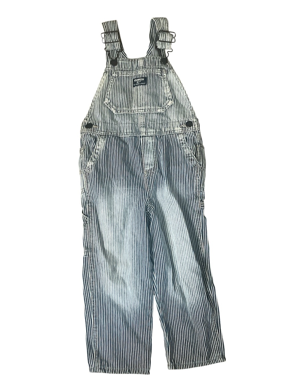 OshKosh Vestbak Overalls Railroad‎ Striped Boys Sz 4T Farmer Country